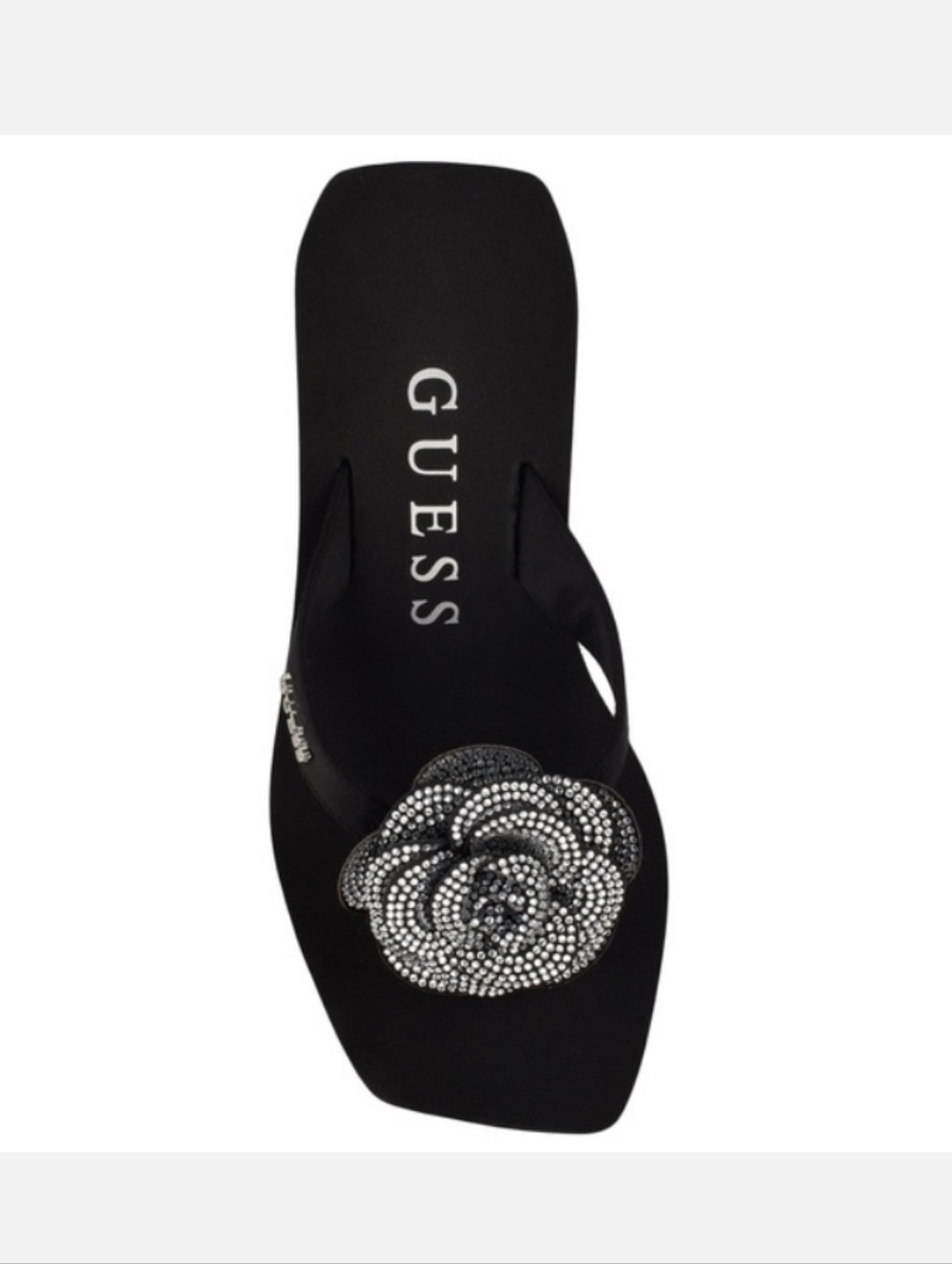 Guess Women's Damani Rhinestone Flower Platform Wedge Sandals